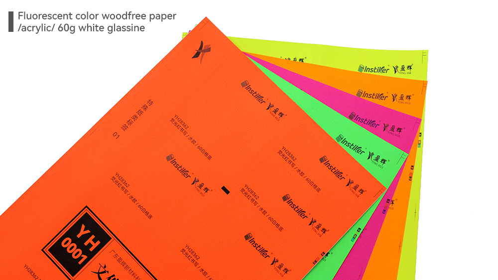 Fluorescent color woodfree paper